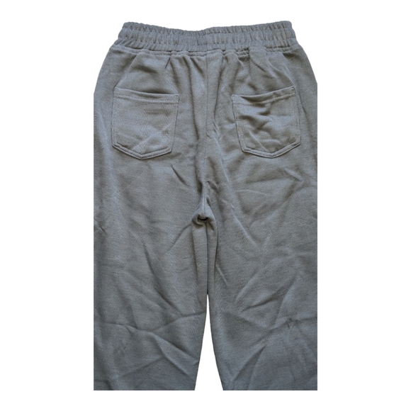 NWT Halara Inside Drawstring Elastic Waist Side Pocket Wide Leg Lead Grey Pants - Picture 7 of 8